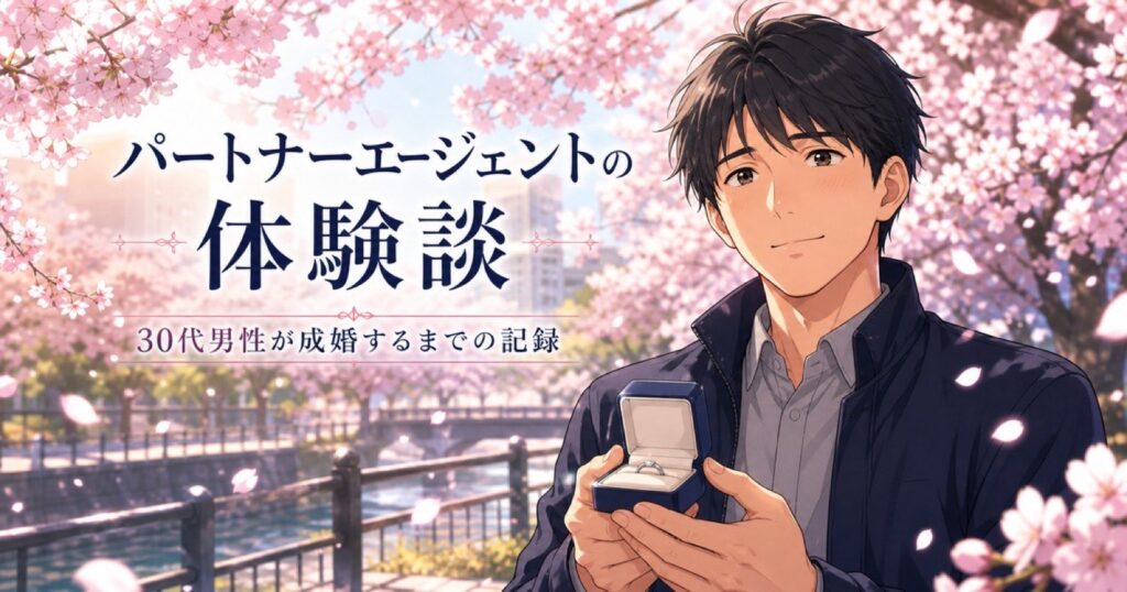 パートナーエージェントの体験談を語る30代男性のイメージ
