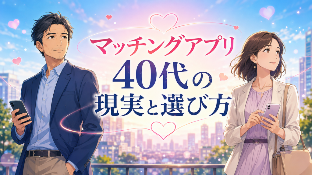 40代のマッチングアプリの選び方と現実を解説する記事のアイキャッチ