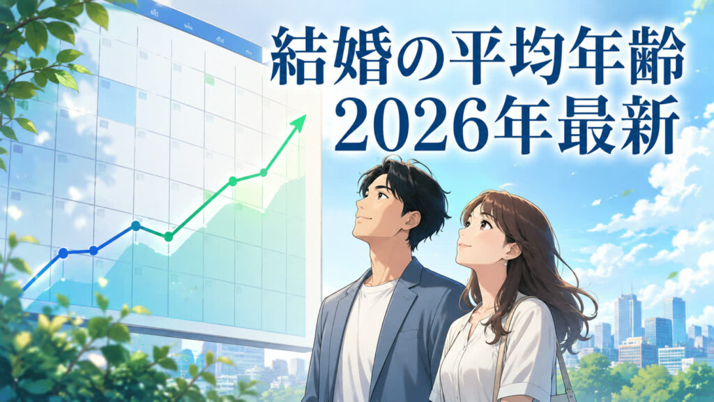 結婚の平均年齢を解説する記事のアイキャッチ