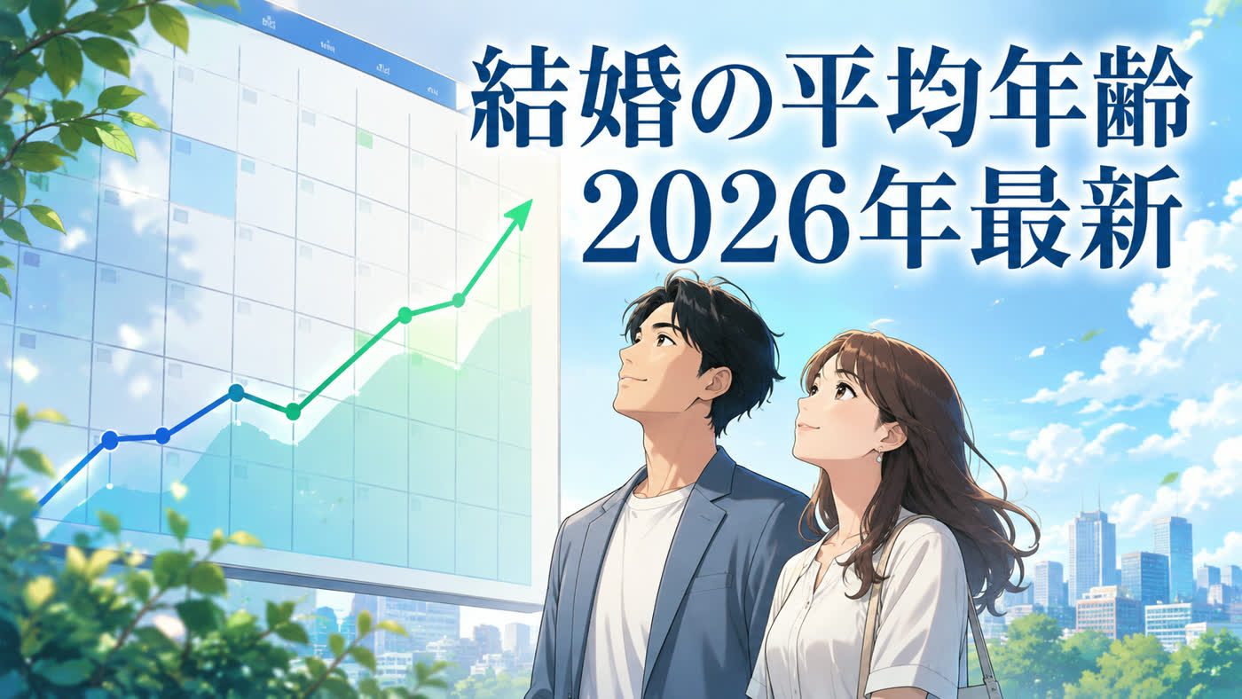 結婚の平均年齢を解説する記事のアイキャッチ