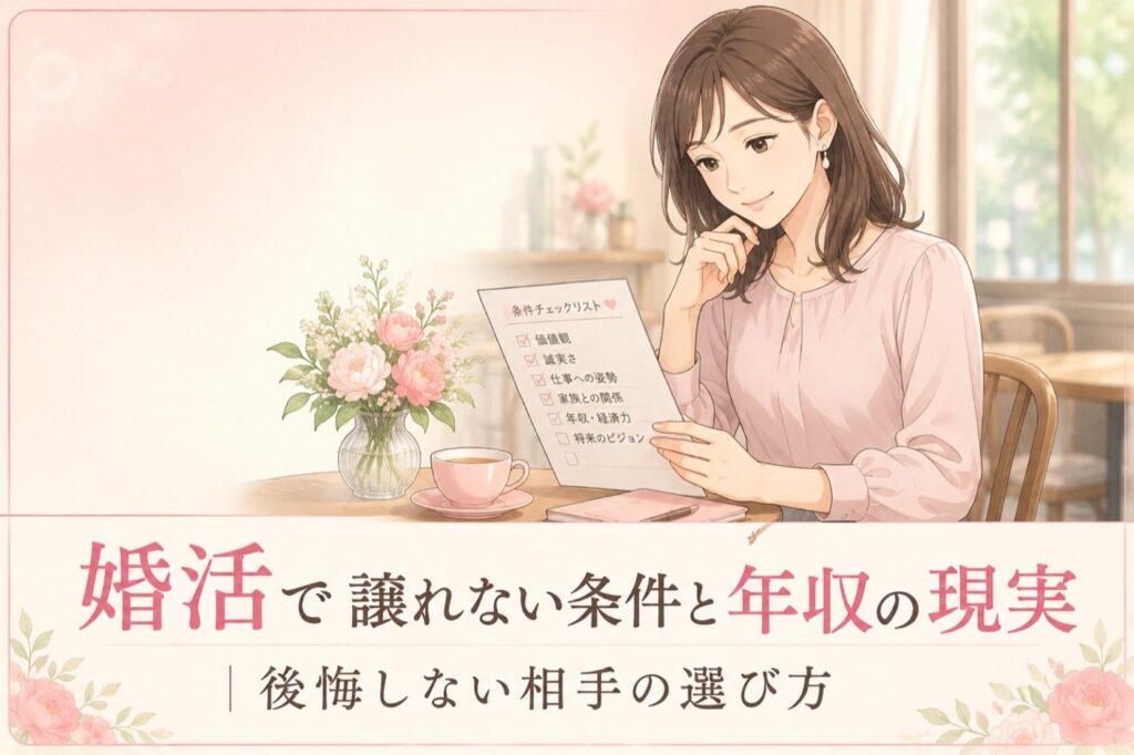 婚活の条件チェックリストを確認する場面