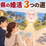 石川県で婚活する3つの道を選ぶ男女のイラスト