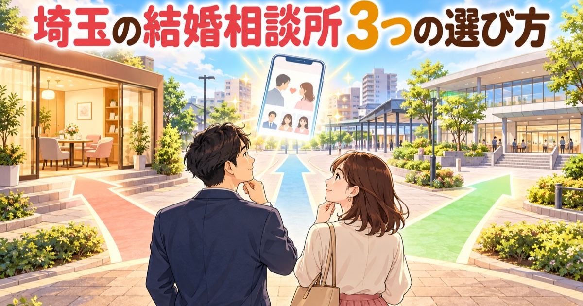埼玉の結婚相談所の3つの選び方を示すアイキャッチ