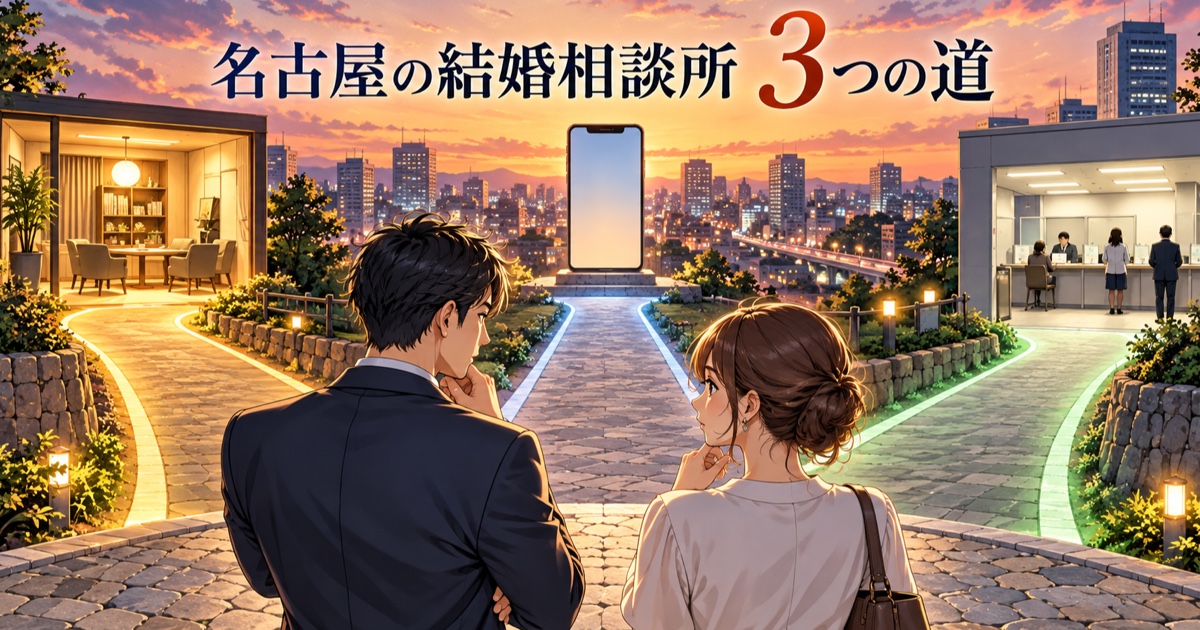 名古屋の結婚相談所の3つの選び方を示すアイキャッチ